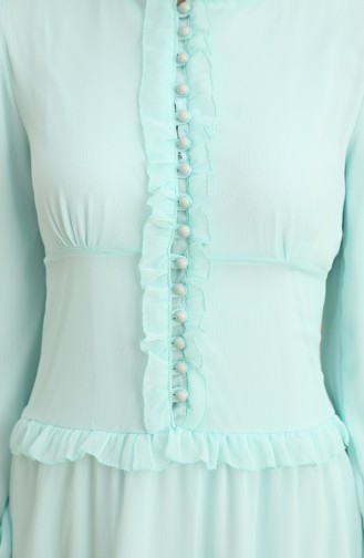 Mint green İslamitische Avondjurk 8107-04