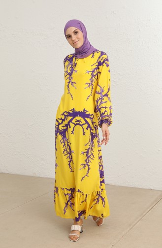 Yellow Hijab Dress 6699-06