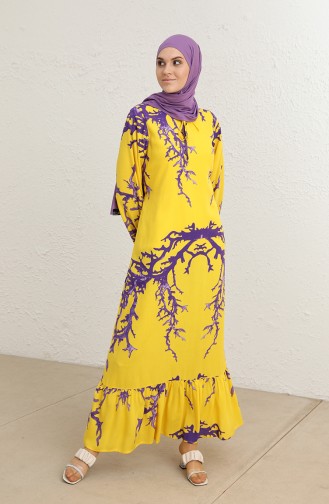 Yellow Hijab Dress 6699-06