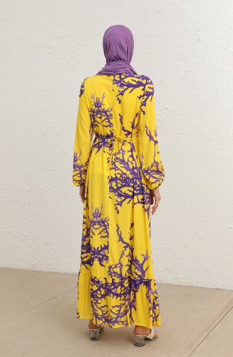 Gelb Hijab Kleider 6699-06