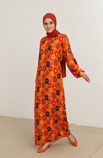 Orange Hijab Dress 9797-03