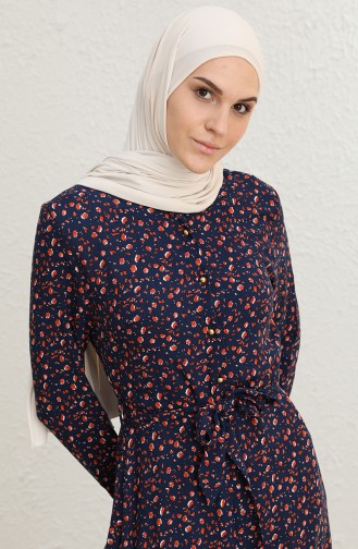 Dunkelblau Hijab Kleider 60272-01