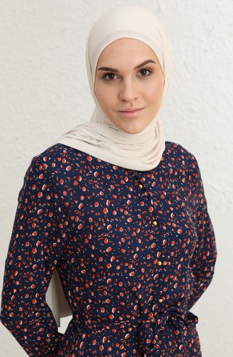 Dunkelblau Hijab Kleider 60272-01