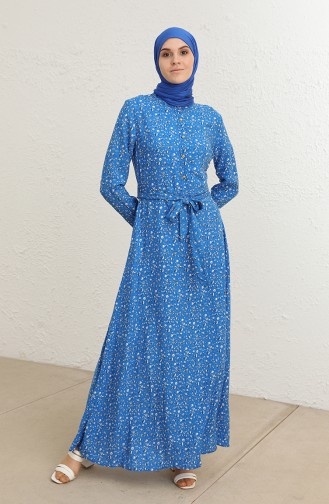 Saks-Blau Hijab Kleider 60272-04