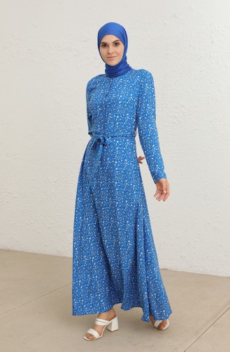 Saxe Hijab Dress 60272-04