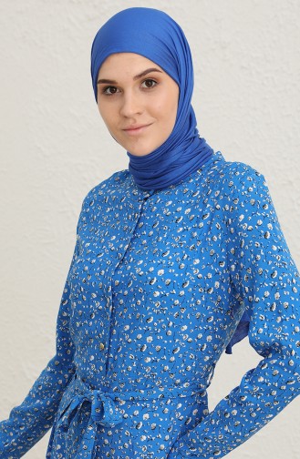 Saxe Hijab Dress 60272-04