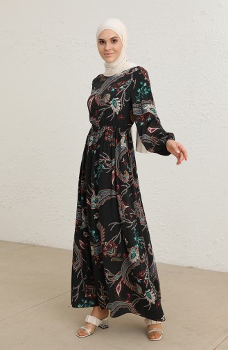 Schwarz Hijab Kleider 60280-01