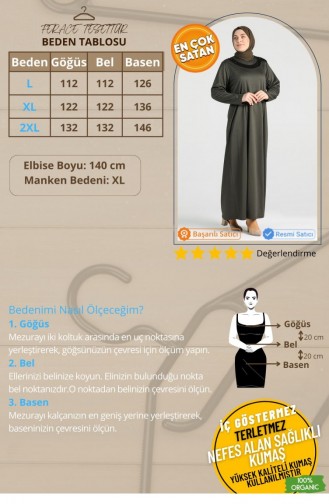 Khaki Hijab Kleider 4744.Haki