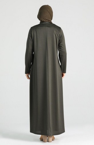 Khaki Hijab Dress 4744.Haki