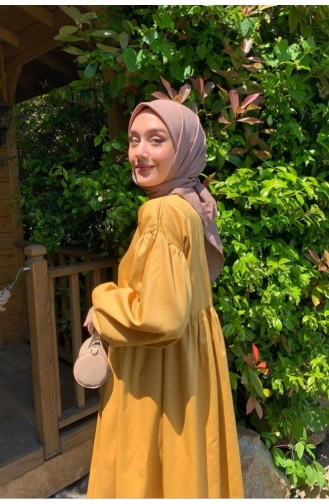 Gelb Hijab Kleider 0006-01
