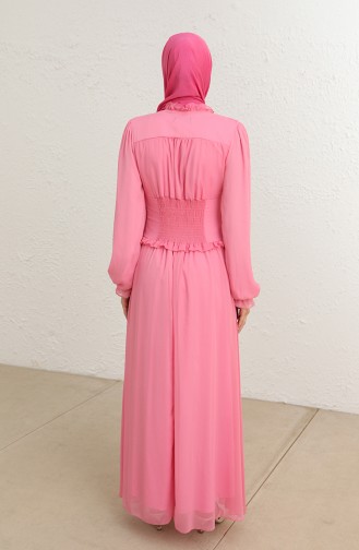 Geknöpftes Abendkleid 8107-10 Pink 8107-10