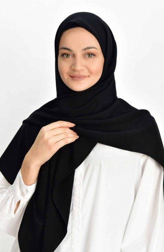 Büyük Boy Medine İpeği 120´luk Eşarp Şal 00001-01 Siyah