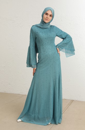 Habillé Hijab Turquoise 1017-01