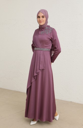 Violet Hijab Evening Dress 4947-06