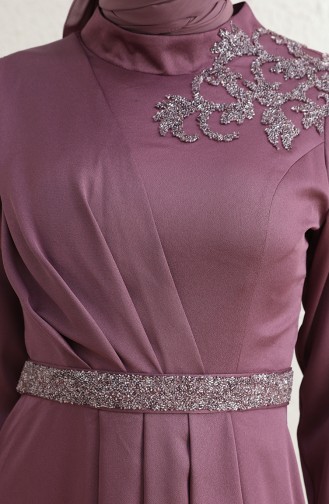 Violet Hijab Evening Dress 4947-06