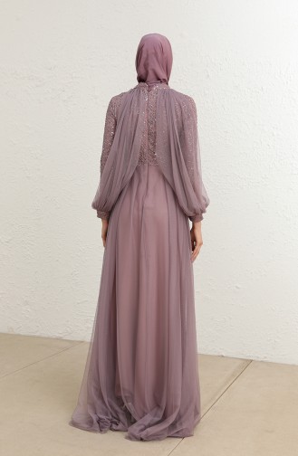 Dark Violet Hijab Evening Dress 5519-10