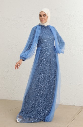 Indigo Hijab Evening Dress 5519-11