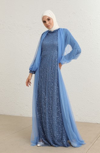 Indigo Hijab Evening Dress 5519-11