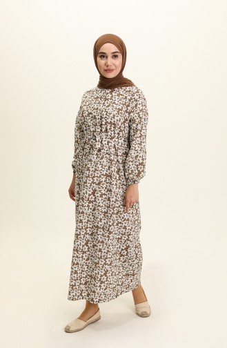 Braun Hijab Kleider 5409-01