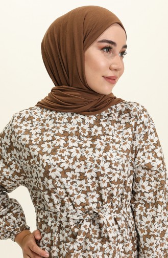 Braun Hijab Kleider 5409-01