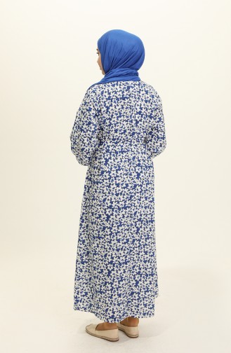 Navy Blue Hijab Dress 5409-02