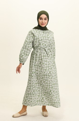 Unreife Mandelgrün Hijab Kleider 5409-03