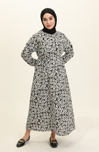Schwarz Hijab Kleider 5409-04