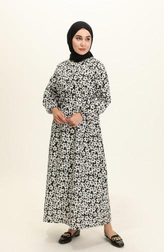 Schwarz Hijab Kleider 5409-04