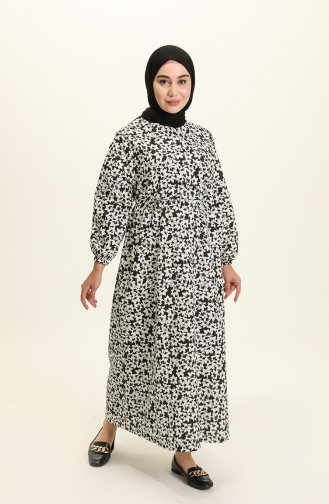Schwarz Hijab Kleider 5409-04