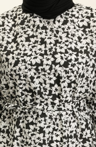 Schwarz Hijab Kleider 5409-04