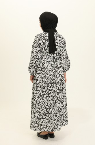 Schwarz Hijab Kleider 5409-04