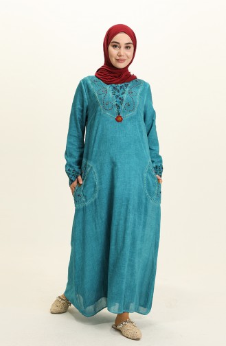 Turquoise Hijab Dress 0003-02