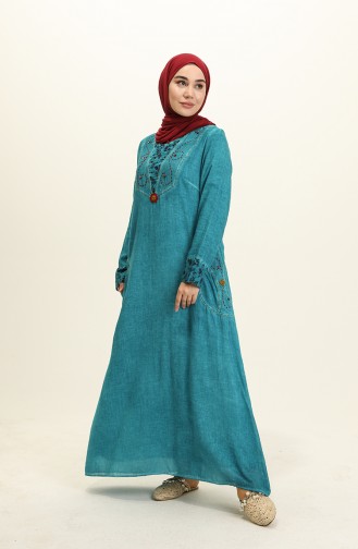 Turquoise Hijab Dress 0003-02