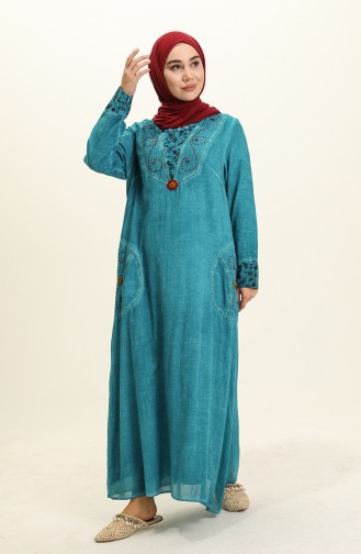 Turquoise Hijab Dress 0003-02