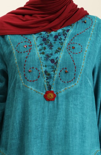 Sile Stofftaschenkleid 0003-02 Türkis 0003-02