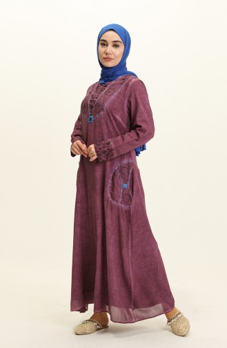 Şile Facric Pocket Dress 0003-05 Purple 0003-05