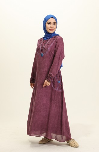 Şile Facric Pocket Dress 0003-05 Purple 0003-05