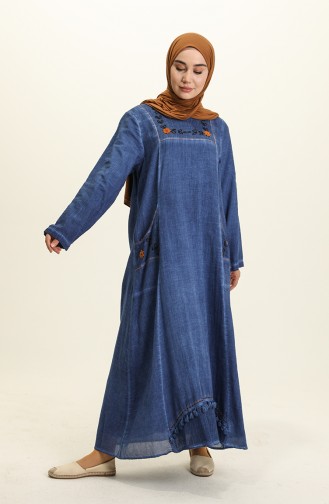 Navy Blue Hijab Dress 0004-03