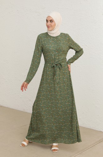 Khaki Hijab Dress 60272-03