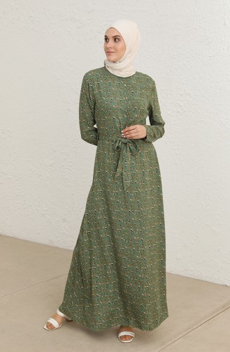 Khaki Hijab Kleider 60272-03