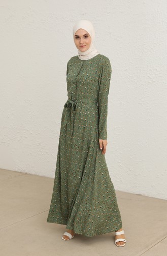 Khaki Hijab Dress 60272-03