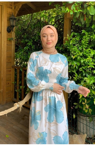 فستان تركواز فاتح 0019-01