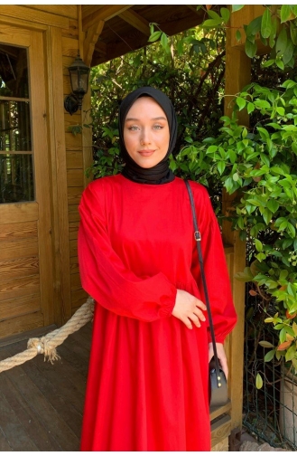 Rot Hijab Kleider 0026-01