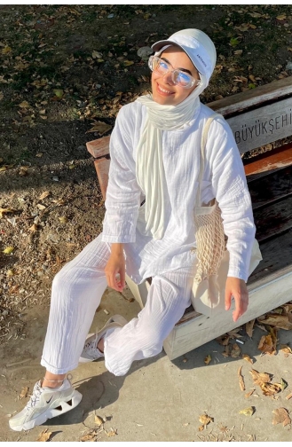 Ceylan Otantik Salaş Müslin Takım 0557-01 Beyaz