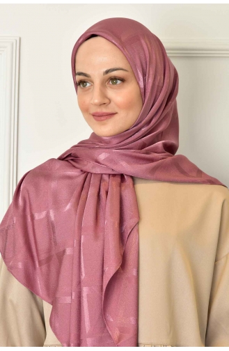 Burden Dörtgen Desen 120 Cm Eşarp 00002-10 Gül Kurusu