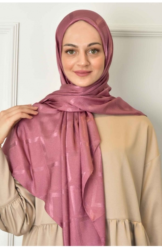 Burden Dörtgen Desen 120 Cm Eşarp 00002-10 Gül Kurusu