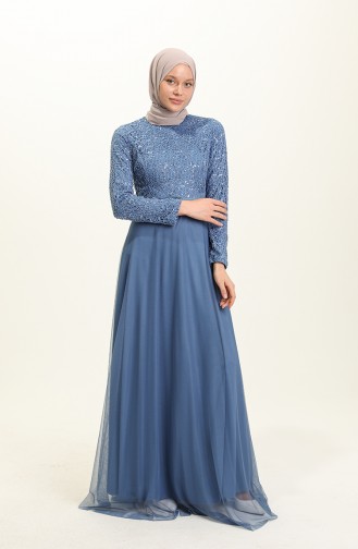 Habillé Hijab Bleu Foncé 5353-13