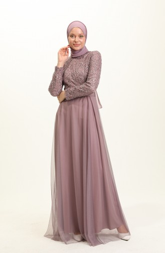 Dunkel-Rose Hijab-Abendkleider 5353-15