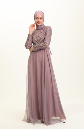 Dark Dusty Rose İslamitische Avondjurk 5353-15