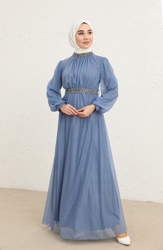 Indigo Hijab Evening Dress 5501-24
